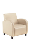 L&S Basics 10957 Accent Chair - Beige Leather-Look Fabric