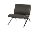 L&S Basics 10971 Accent Chair - Charcoal Grey Leather-Look / Chrome Metal