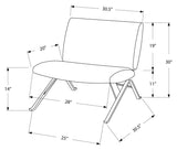 L&S Basics 10971 Accent Chair - Charcoal Grey Leather-Look / Chrome Metal