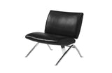 L&S Basics 10972 Accent Chair - Black Leather-Look / Chrome Metal
