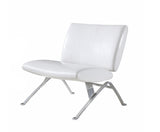 L&S Basics 10973 Accent Chair - White Leather-Look Fabric / Chrome Metal
