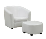L&S Basics 11010 Juvenile Chair - 2 Pcs Set / White Leather-Look Fabric
