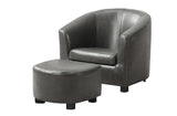L&S Basics 11012 Juvenile Chair - 2 Pcs Set / Charcoal Grey Leather-Look
