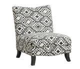 L&S Basics 11014 Accent Chair - Black / Beige " Abstract " Fabric