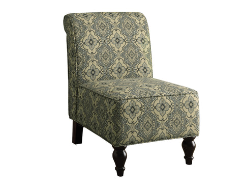 L&S Basics 11016 Accent Chair - Turquoise / Blue Tapestry Traditional