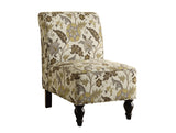 L&S Basics 11017 Accent Chair - Brown / Gold Floral Traditional Fabric