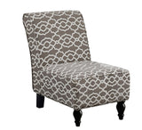 L&S Basics 11019 Accent Chair - Brown " Bell Pattern " Traditional Fabric