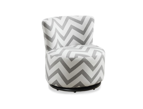 L&S Basics 11030 Juvenile Chair - Swivel / Grey Chevron Fabric