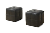 L&S Basics 11035 Ottoman - 2Pcs Set / Juvenile / Dark Brown Leather-Look