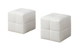 L&S Basics 11036 Ottoman - 2Pcs Set / Juvenile / White Leather-Look
