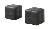 L&S Basics 11038 Ottoman - 2Pcs Set / Juvenile/ Charcoal Grey Leather-Look