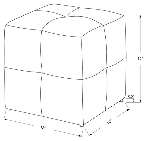 L&S Basics 11039 Ottoman - 2Pcs Set / Juvenile / Red Leather-Look