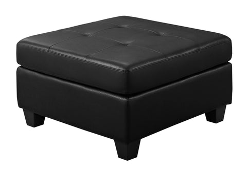 L&S Basics 11092 Ottoman - Black Bonded Leather