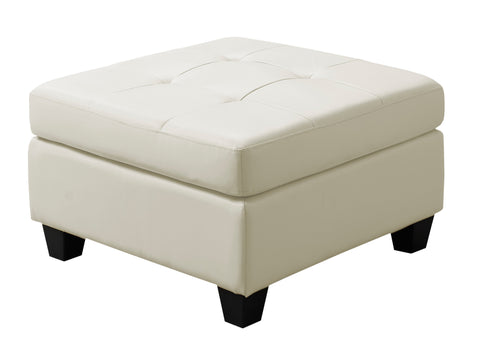 L&S Basics 11094 Ottoman - Ivory Bonded Leather