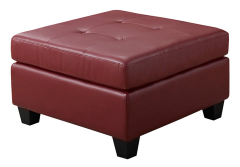 L&S Basics 11096 Ottoman - Red Bonded Leather