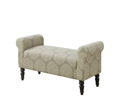 L&S Basics 11171 Bench - 44"L / Traditional Style Taupe Fabric