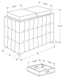 L&S Basics 11173 Ottoman - 32"L / Storage Trays / White Leather-Look