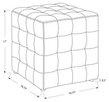 L&S Basics 11187 Ottoman - Red Leather-Look Fabric