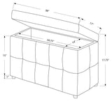 L&S Basics 11190 Ottoman - 38"L / Storage / White Leather-Look