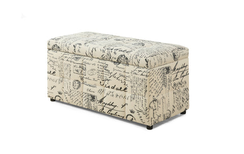 L&S Basics 11191 Ottoman - 38"L / Storage / Vintage French Fabric
