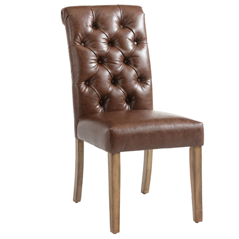 Leif & Starr 202-995BN Kavan Side Chair Vintage Brown, 2 Pack