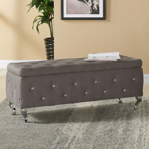 Leif & Starr 402-130GY Monique Storage Ottoman Grey