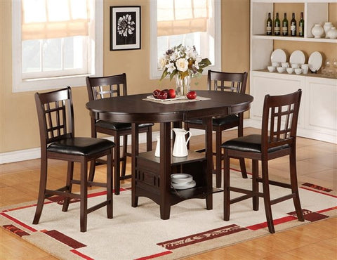 Leif & Starr P3030 Pub Table with Storage, Espresso