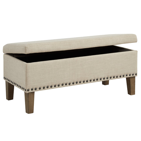 Leif & Starr 402-144BG Riley Storage Ottoman Beige