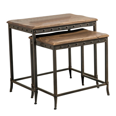 Leif & Starr 513-244 Trenton 2Pc Nesting Tbl Distressed Pine