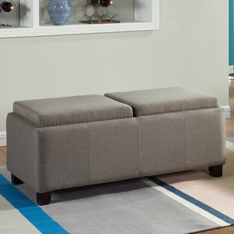 Leif & Starr 402-113GY Wilman Double Tray Ottoman Grey